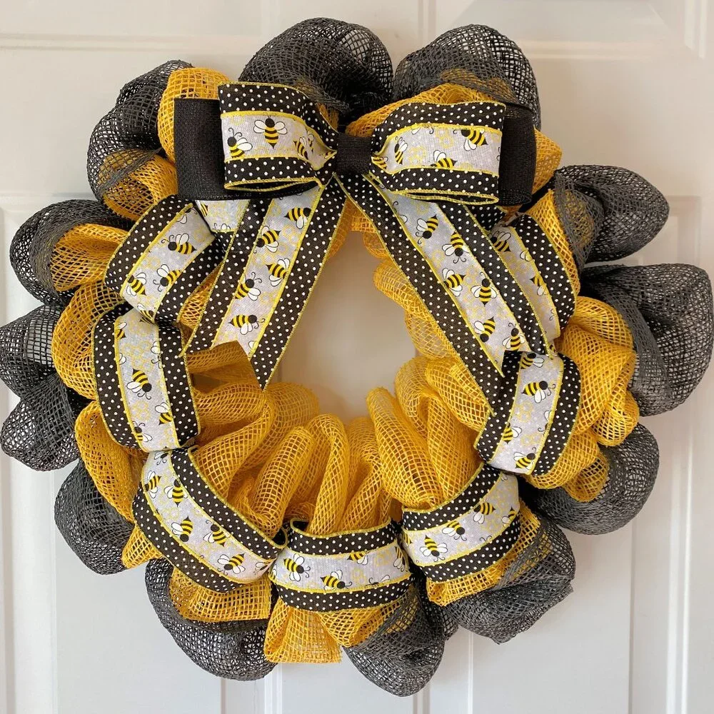 Handmade Wreath Honey Bee Wreath Bee Home Decor Spring Wreath